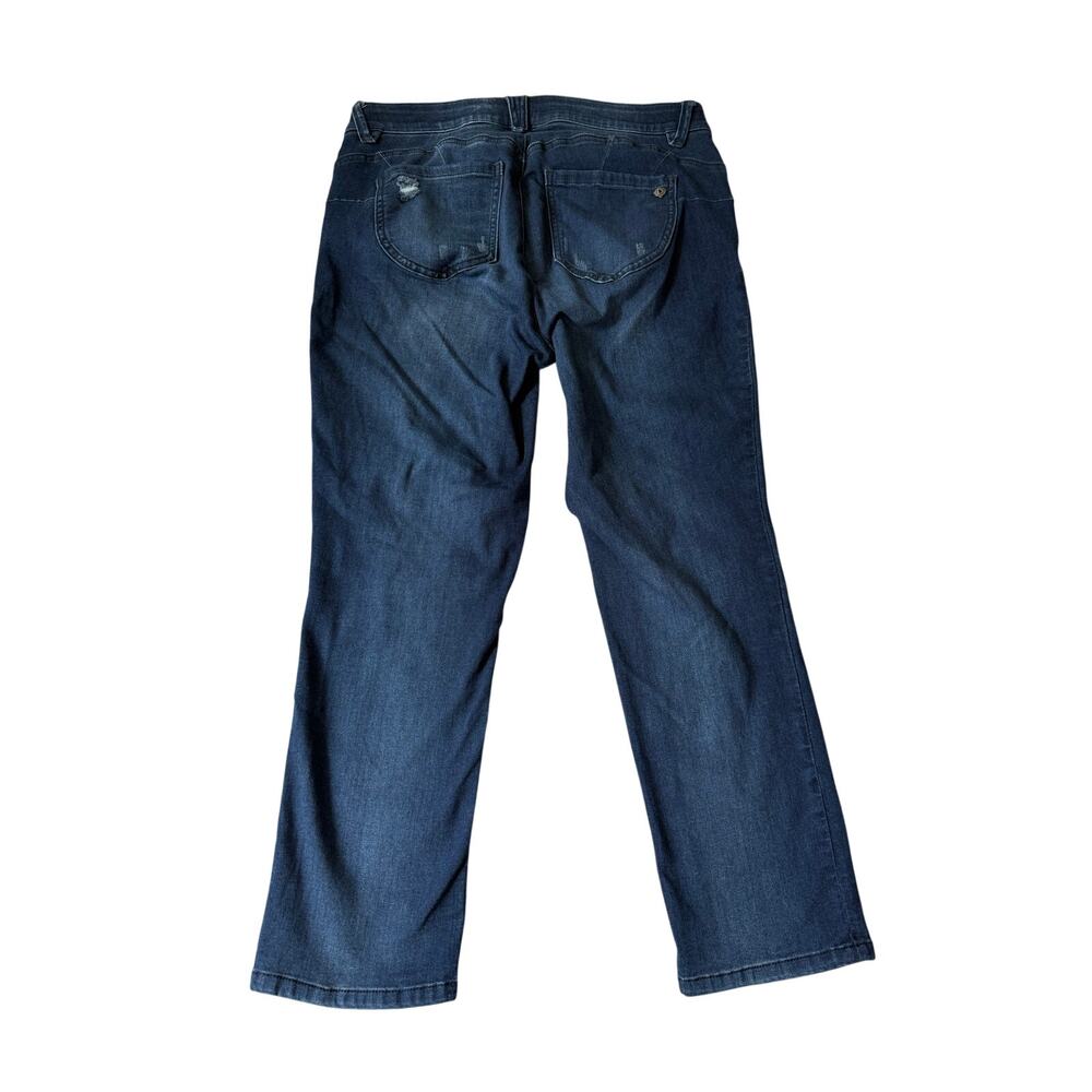 Democracy Jeans Women's 14W Crop Dark Wash Straight Slim Ankle - Picture 2 of 6